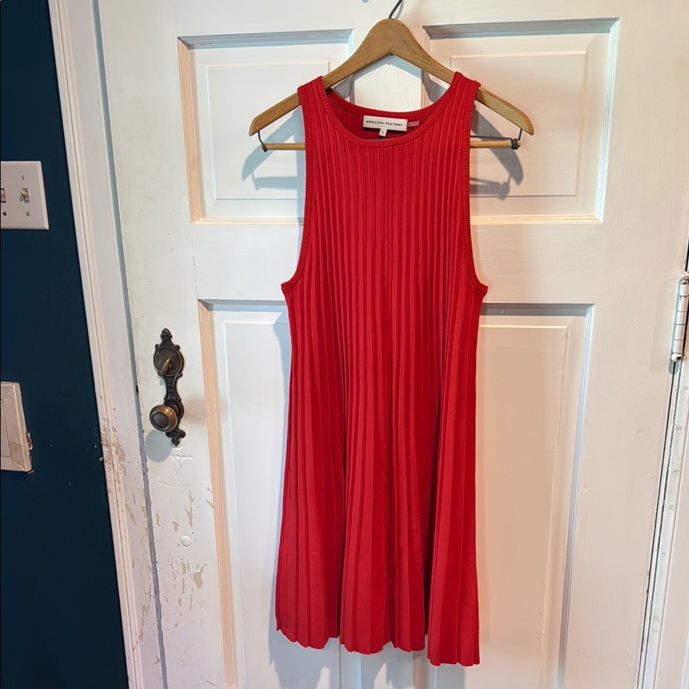 English Factory Vibrant Red Midi Dress